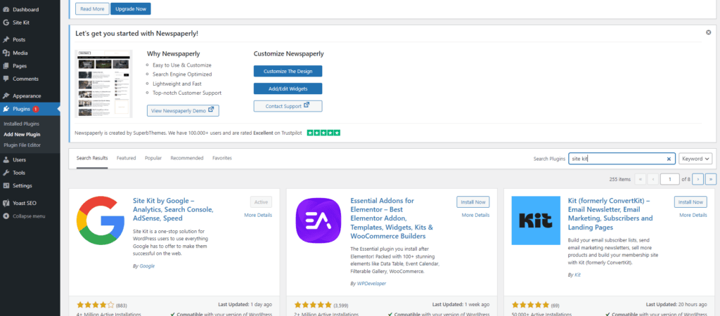 google sitekit