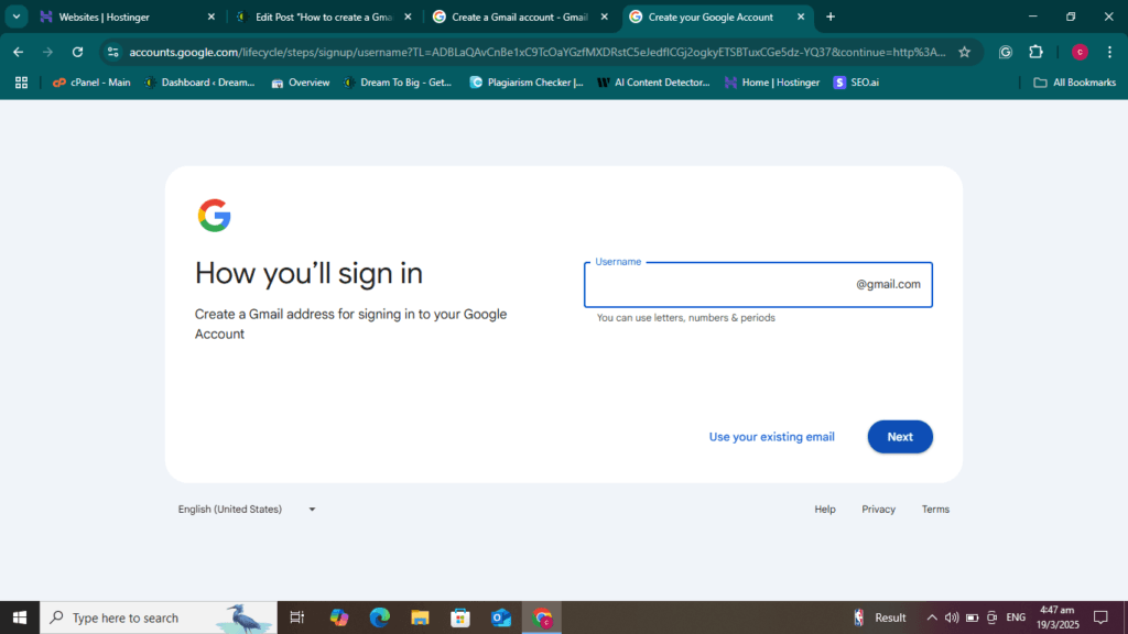 How to create a Gmail account