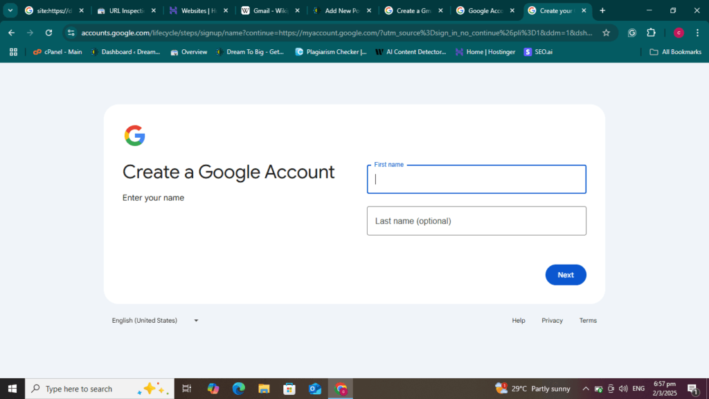 How to create a Gmail account