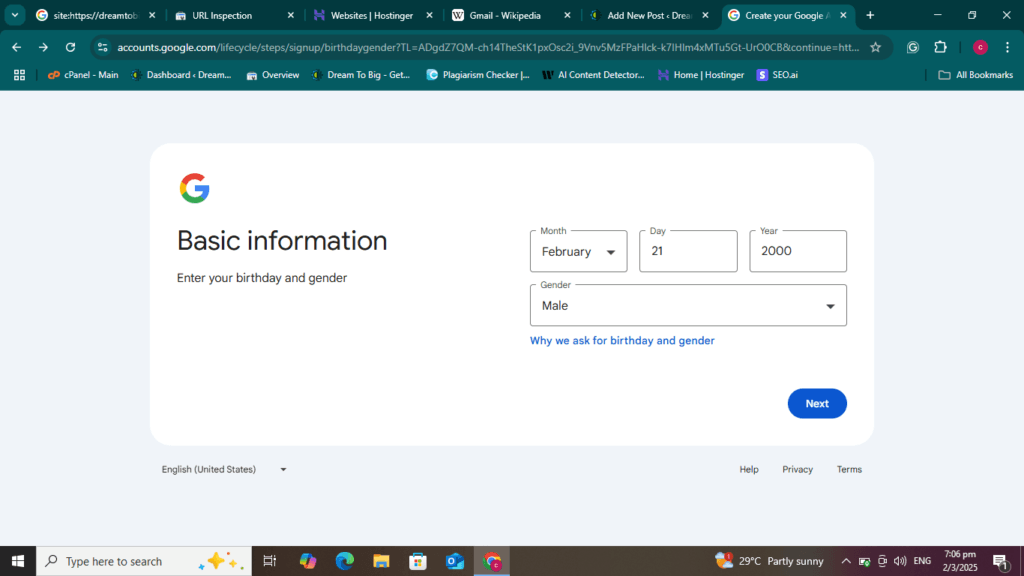 How to create a Gmail account