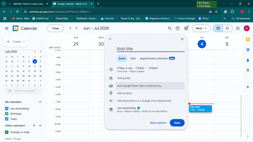 Google calendar by dreamtobig